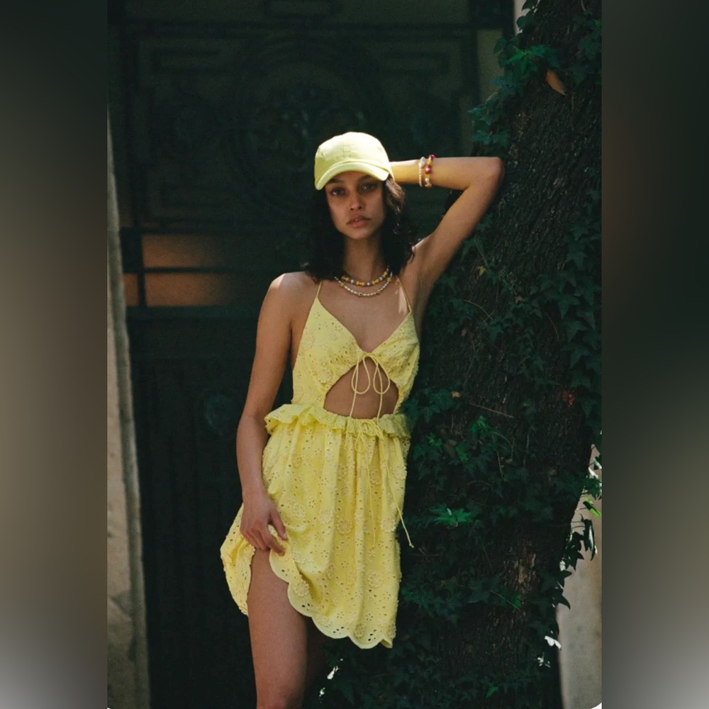 NWT For love and lemons 🍋 yellow mini dress